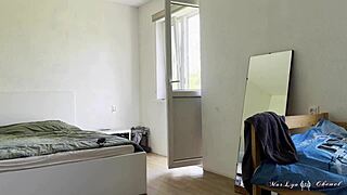 busty babe skips a date and plays with herself