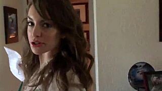 Realtor bent over for pov doggystyle in house, gets close up facial