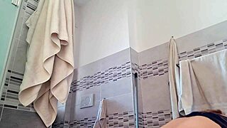 Latina hottie cleans house in panties