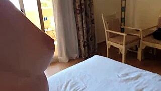 beautiful teen 18+ model is fucking on holiday, pov creampie in amateur sex tape 😍🏖️