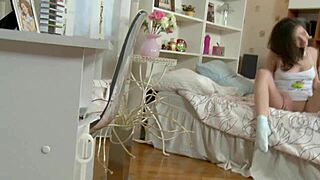 threesome hints at two young sluts in sexy stockings and lingerie