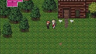 Goth girl gets fucked and cums on her back in hentai zombies retreat.