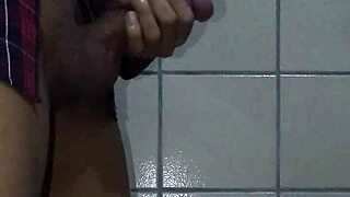 The horny twink can't hold back and cums during gay masturbation.