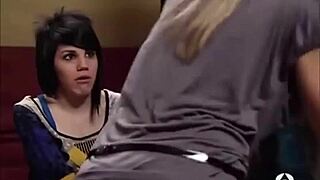 Girls share kisses during game