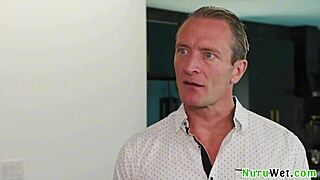 river lynn rubs big tits in nuru massage