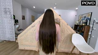 Hazel Moore Tests New Tent by Riding Her Man’s Cock