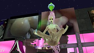 Sims 4 ladyboy witch focuses deeply during meditation session