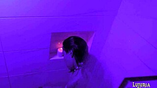 Valen and Danyla share steamy shower pleasure.