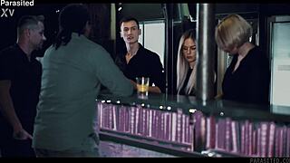 tiny chick addicted to sex rides huge dick in cowgirl position with femdom feet