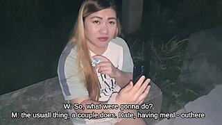 Beautiful Asian girl gets a blowjob challenge