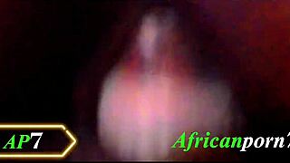 ebony woman enjoys a casual homemade moment with intense action