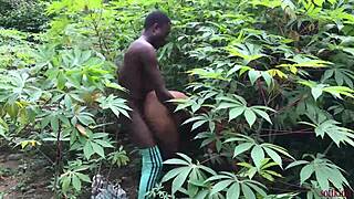 somewhere in nigeria africa, pretty farmers moan during wet big black cock creampie ass fucking with serious intensity