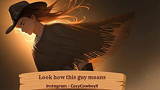 Guy moans during solo orgasm