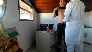 Patient gets horny at urologist and ends up with asshole stretched.