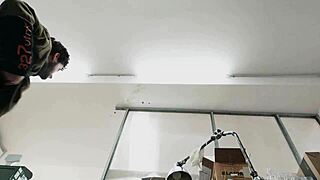 watch me sneak around the shop to jerk off my monster cock for a gigantic cumshot