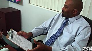 Blonde MILF Sucking Big Cock in Interracial Roleplay Job Trailer