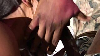 Hot ebony babe gets rough sex with big black cock