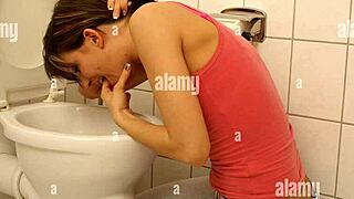 puke girl in bathroom