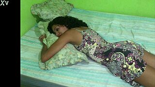 Jade Teases Husband with Tight Shaved Pussy. She Wears Fishnets to Seduce.