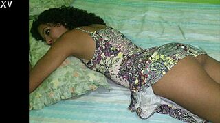 Jade Teases Husband with Tight Shaved Pussy. She Wears Fishnets to Seduce.