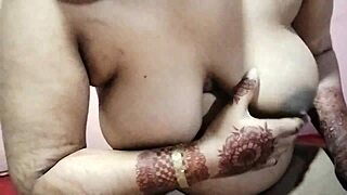 Yo, check my Indian girlfriend’s huge natural tits in homemade clip. Wanna see her first time?