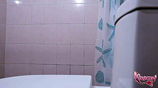 Secretly watching my stepdaughter while she takes a shower