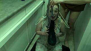 Enthusiastic degradation slut siren eats cum from boot, ahh so messy!