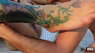 Sandy Cortez bends over outdoors, taking a hard assfuck and ending with a facial cumshot in public.