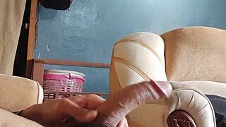 i masturbate my cock in the living room while sniffing panties as a young latina amateur