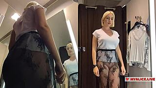 Feel The Excitement As You Spy On A Busty Girl Undressing In Transparent Clothes