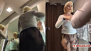 Feel The Excitement As You Spy On A Busty Girl Undressing In Transparent Clothes