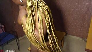 The old man fucks me hard in doggystyle for the first time! He's so happy with my big ass.