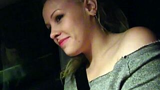 that hitching blonde teen grabbed the driver's cock in the car 😏
