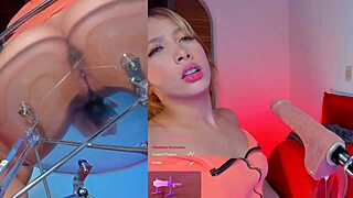 Hey, this Latina girl loves the machine sucking her pussy with a vibrator