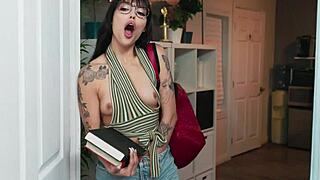 Dorm Neighbor Nabs Monster Cock for Handjob and Cumshot in Voyeur POV