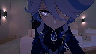 Kafka and Furina take turns on the goth boy in Yukoshvr's casual scene