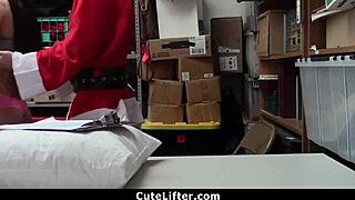 Teen burglar caught stealing faces santa's monster cock punishment