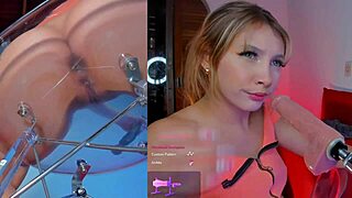 Hey, this Latina girl loves the machine sucking her pussy with a vibrator