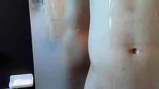 i flexed my huge cock in the shower trying to look sexy