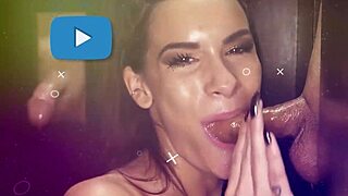 lizzie love tries her first gloryhole blowjob, sloppy and deep