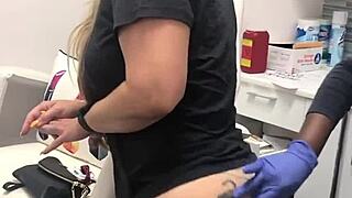 Blonde Client Flashes Tattoo In Spa