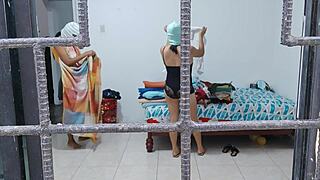 Horny housewives get playful while doing household chores