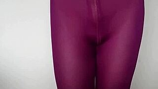 want to see cum on burgundy leggings?