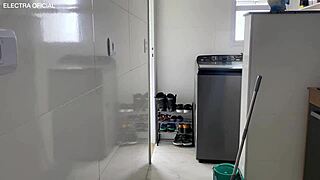 Employee's Big Ass Makes Dick Throb When Squatting