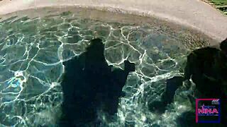 underwater pussy eating in the pool with nina rivera and sully savage