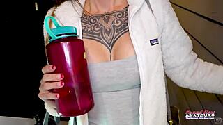 Ginger tattooed hottie Parker Skyes sucks a hard cock and gets banged with toys!