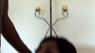 A fat ebony chick riding a huge black cock with intense pleasure
