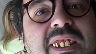 blonde cowgirl rides and swallows cum