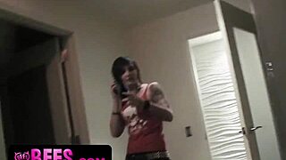 Hey, these pretty teen girls are at a pajama party, and the one with glasses gets her pussy pounded by her friend in a strapon dildo.