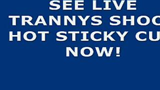 Hot trans woman performs self facial.